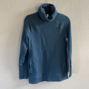 LULULEMON Sweatshirt Womens 4 Blue Teal To You Tunic Submarine Turtleneck